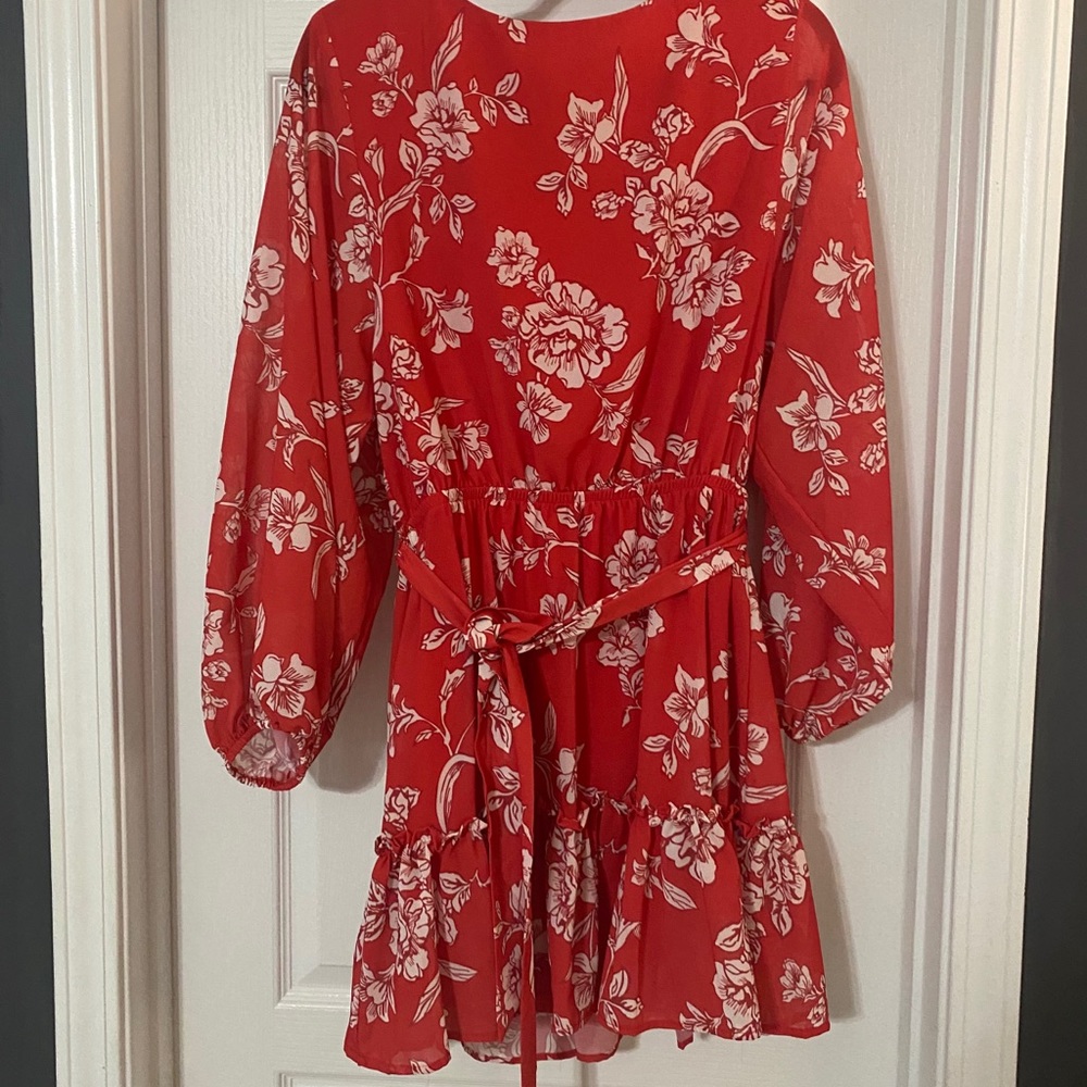 Mini Red Floral Dress